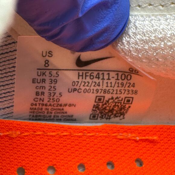 NIKE Women's 8 ZoomX Vaporfly Next% 4 Sail Orange Running HF6411-100 - Picture 2 of 7